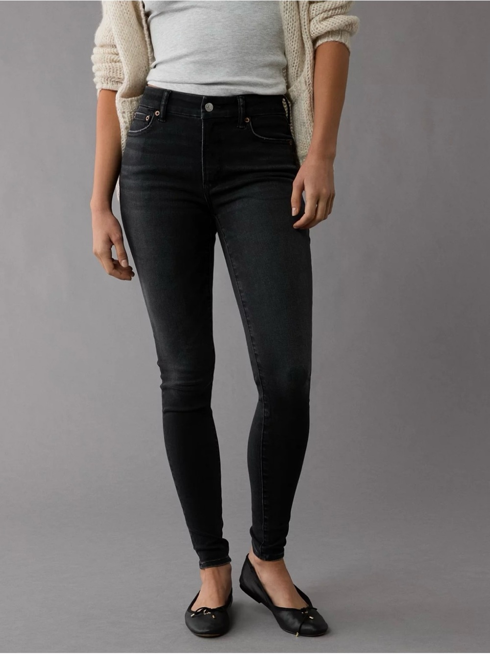 American Eagle Outfitters Black zipper ankle Skinny Jeans - Women's